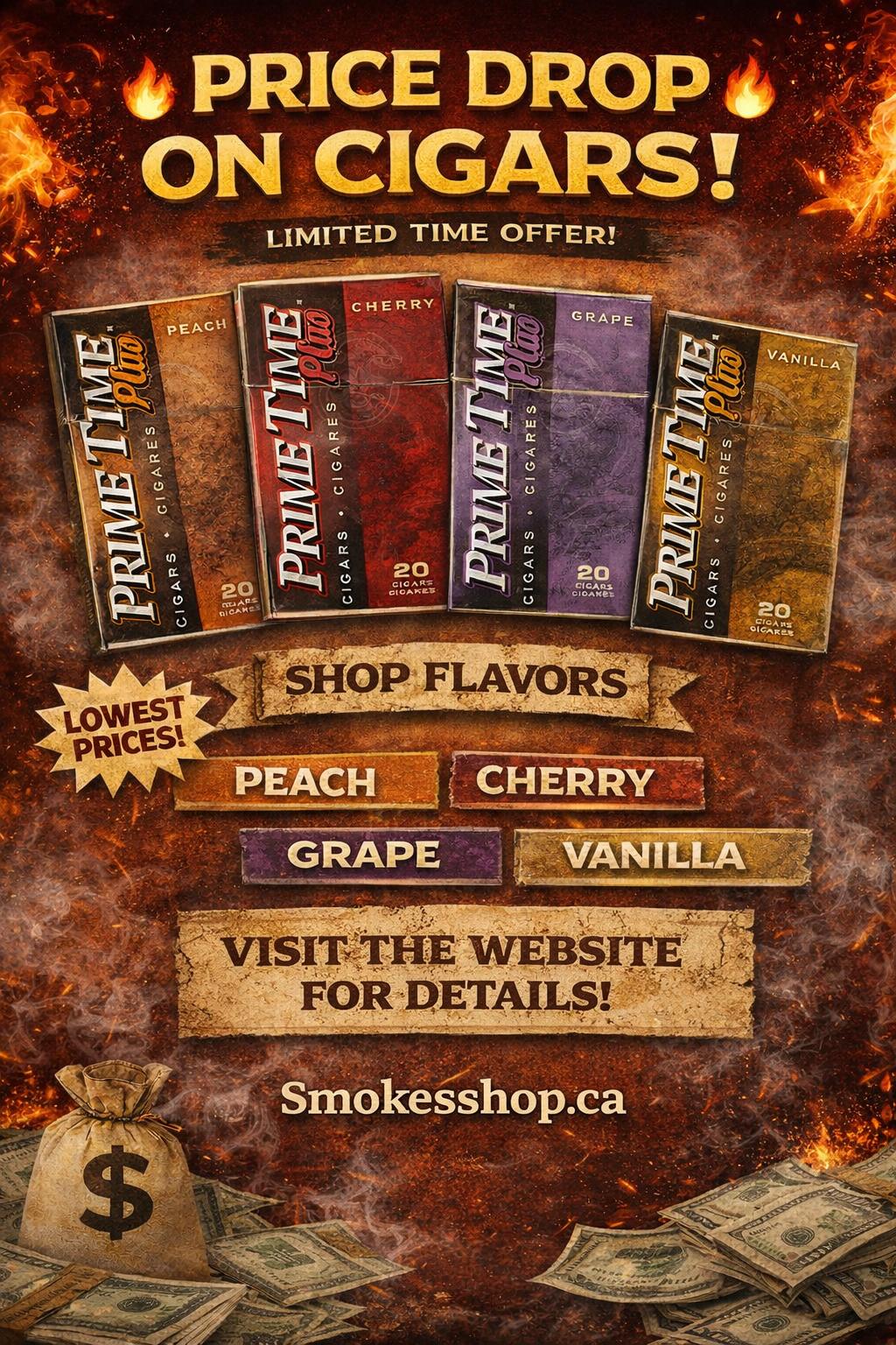 SMOKE SHOP Price drop on cigarillos flavors